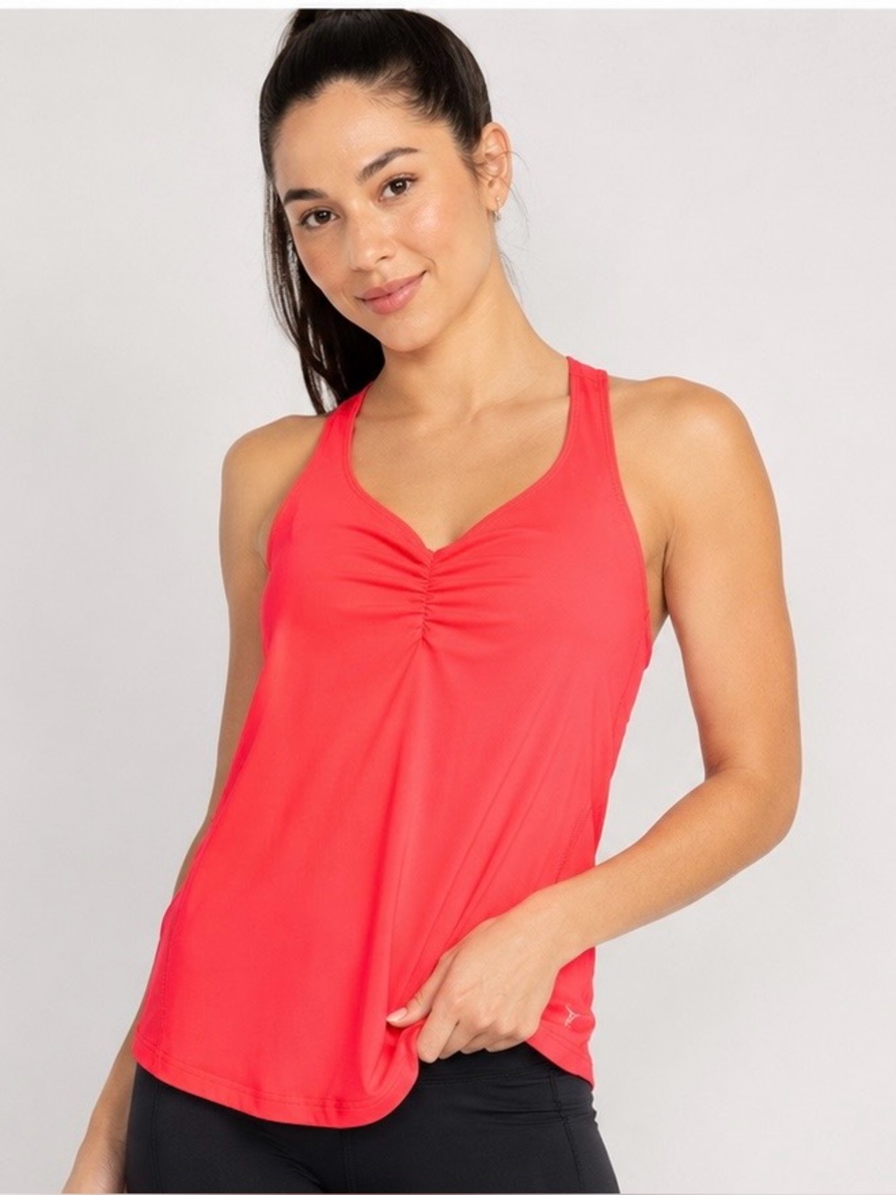 Old Navy Active Racerback Shelf Bra Tank Top Neon Pink Coral Size Large